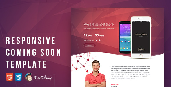 Responsive Coming Soon Template - Specialty Pages Site Templates