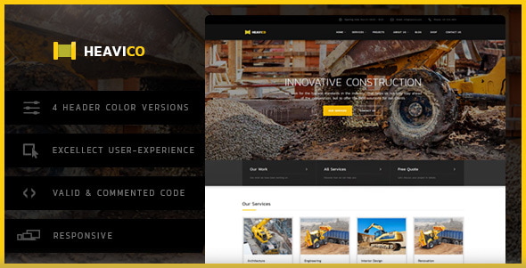 Heavico - Construction HTML Template - Business Corporate