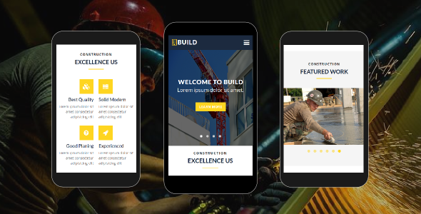 Build - Construction Mobile Template - Mobile Site Templates