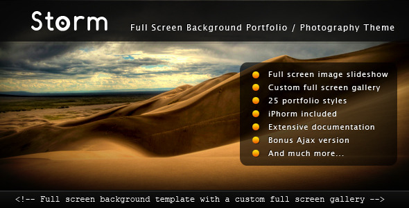 Storm - Full Screen Background Template - Photography Creative