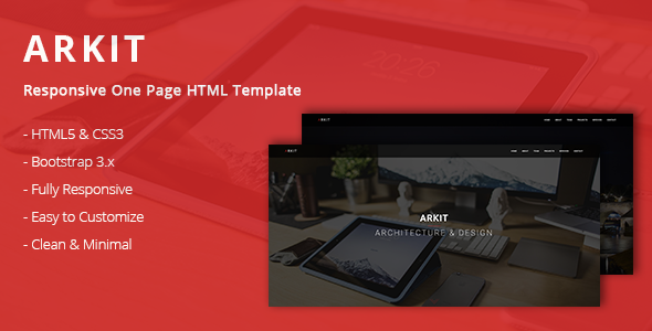 Arkit - Responsive One Page HTML Template - Creative Site Templates