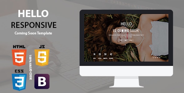 Hello - Responsive Coming Soon Template - Under Construction Specialty Pages