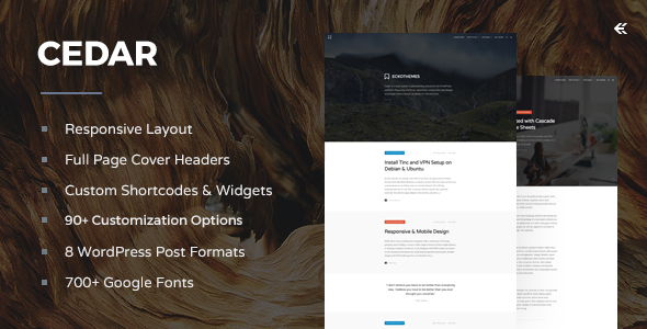 Cedar - Responsive WordPress Blog Theme - Personal Blog / Magazine