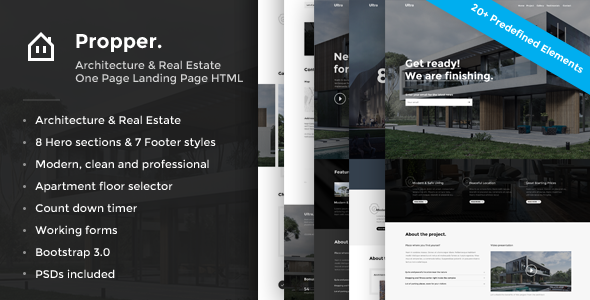 Propper - Responsive Architecture Template - Landing Pages Marketing