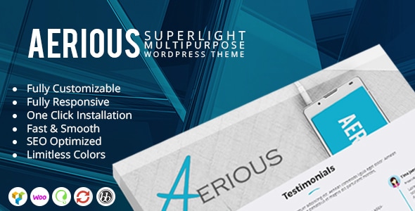 Aerious - Super Light Multipurpose WordPress Theme - Corporate WordPress
