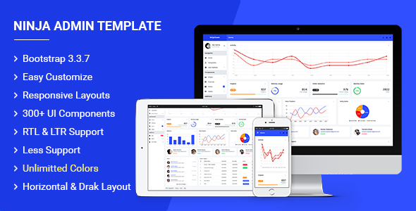 Ninja - Responsive Admin Dashboard Template - Admin Templates Site Templates
