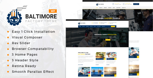 Baltimore - Industrial Business WordPress Theme - Business Corporate