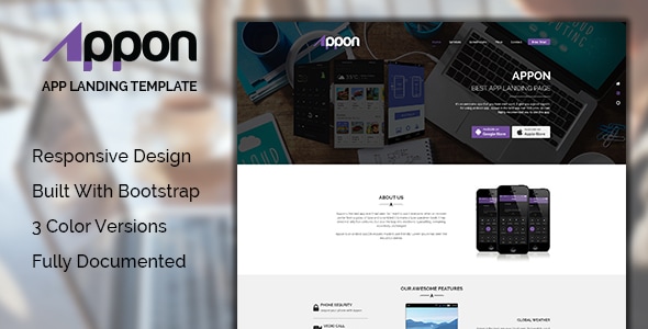 Appon HTML5 App Landing Page - Site Templates