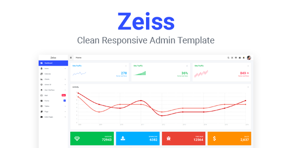 Zeiss - Clean Responsive Admin Template - Admin Templates Site Templates