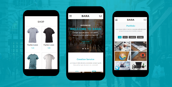 Bara - Creative Mobile Template - Mobile Site Templates