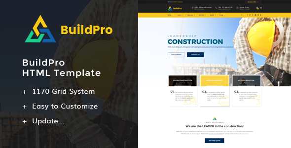 BuildPro - Construction HTML Templates - Business Corporate