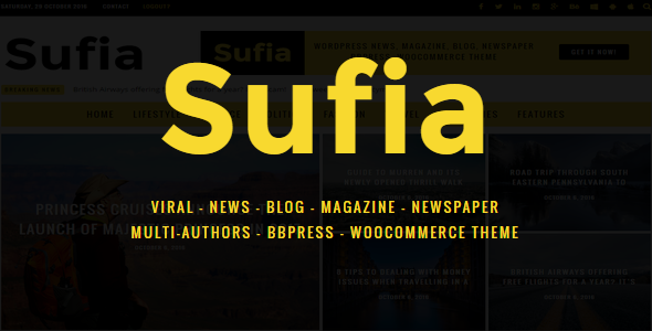 Sufia | News Blog Magazine Newspaper Multipurpose WordPress Theme - News / Editorial Blog / Magazine