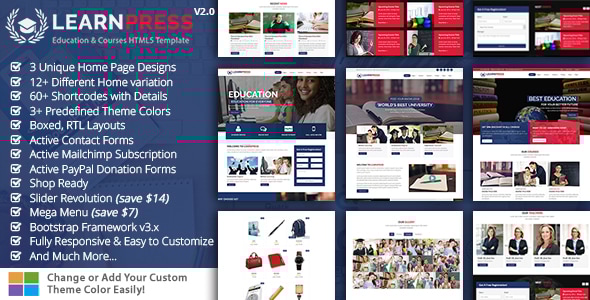 Learnpress - Education Course HTML Template - Business Corporate
