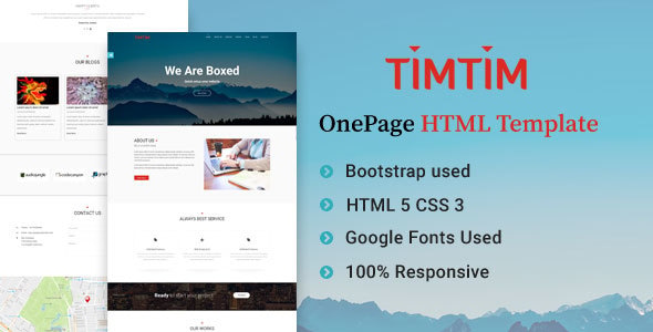 Timtim One Page Creative HTML Template - Creative Site Templates