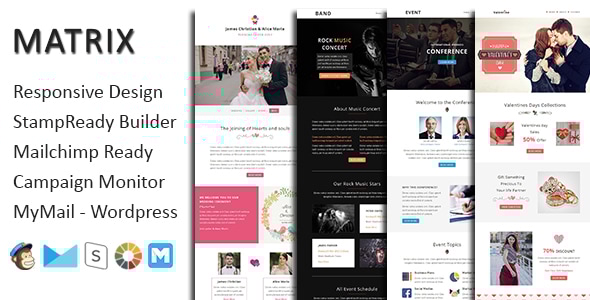 Matrix - Multipurpose Responsive Email Template + Stampready Builder - Email Templates Marketing