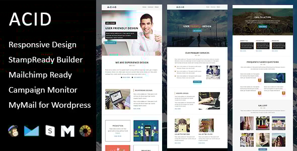 Acid - Multipurpose Responsive Email Template + Stampready Builder - Email Templates Marketing