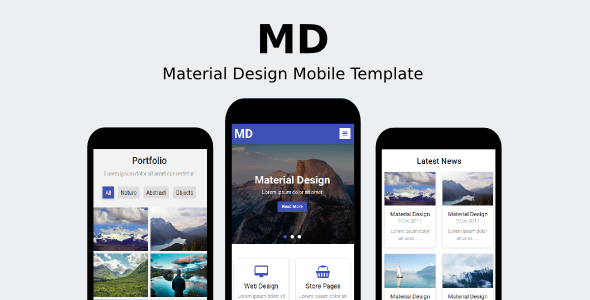 MD - Material Design Mobile Template - Mobile Site Templates