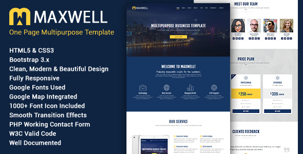 Maxwell - Multipurpose Responsive HTML5 Template - Business Corporate