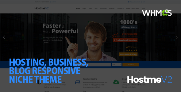 Hostme v2 - Responsive WordPress Theme - Hosting Technology