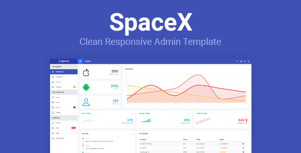 SpaceX - Bootstrap Admin Template - Admin Templates Site Templates