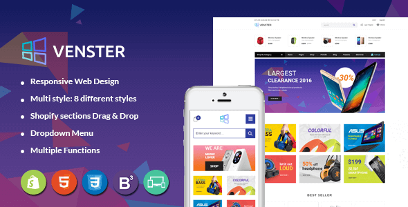 Venster - Computer Store Sectioned Responsive Shopify Theme - Technology Shopify