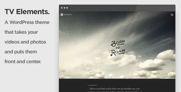 TV Elements Video WordPress Theme for Videographers and Visual Artists - Portfolio Creative