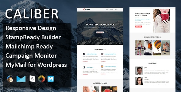 CALIBER - Multipurpose Responsive Email Template with Stamp Ready Builder Access - Email Templates Marketing