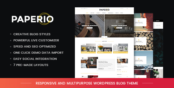 Paperio - Responsive and Multipurpose WordPress Blog Theme - Blog / Magazine WordPress