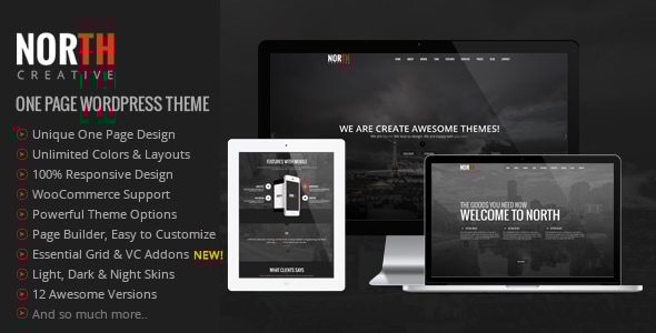 North - One Page Parallax WordPress Theme - Creative WordPress