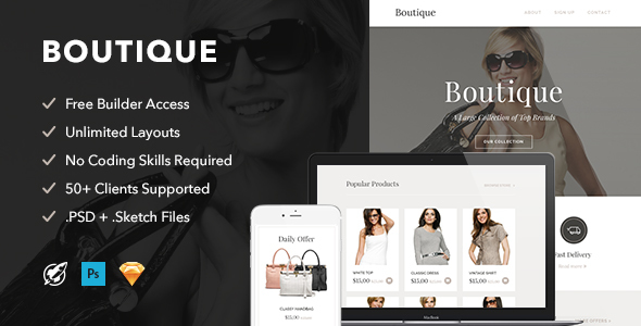 Boutique - Responsive Email + Themebuilder Access - Email Templates Marketing