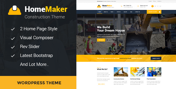 HomeMaker - Construction & Builder WordPress Theme - Business Corporate