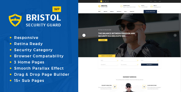 Bristol - Security & Guarding Services WordPress Theme - Business Corporate