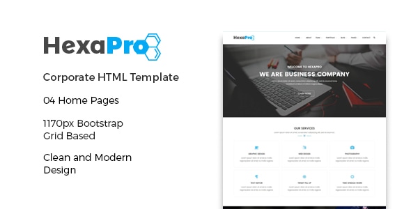 HexaPro – Corporate HTML Template - Business Corporate