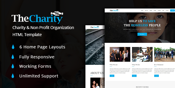 The Charity - Fundraising & Non Profit Organization HTML5 Template - Charity Nonprofit