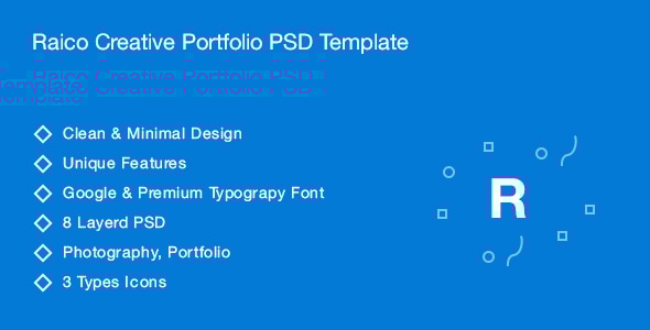 Raico Creative Portfolio PSD Template - Photoshop UI Templates