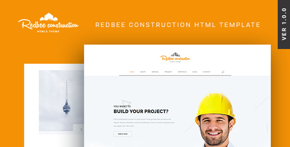 Redbee | Construction HTML Template - Business Corporate