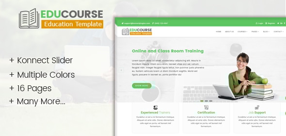 Edu Course- HTML Template for education and online training - Business Corporate
