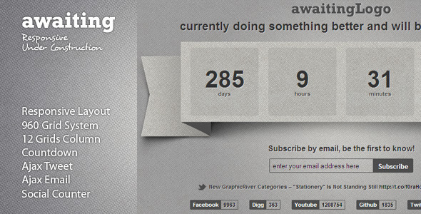 Awaiting - Responsive Under Construction Template - Under Construction Specialty Pages
