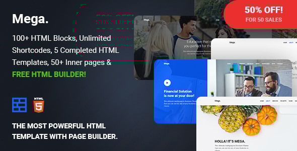 Mega - Multipurpose Responsive Template with Page Builder - Business Corporate