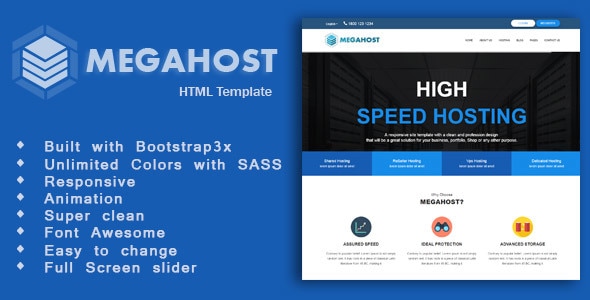 Mega Host - Web Hosting Responsive HTML Template - Hosting Technology