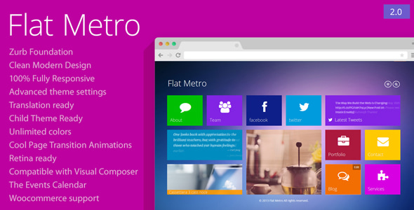 Flat Metro - Responsive WordPress Theme - Creative WordPress