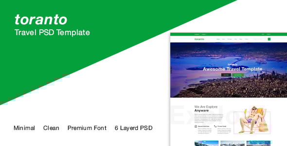 Toranto Travel PSD Template - Travel Retail