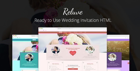 Reluve - Responsive Wedding Invitation Landing Page - Wedding Site Templates