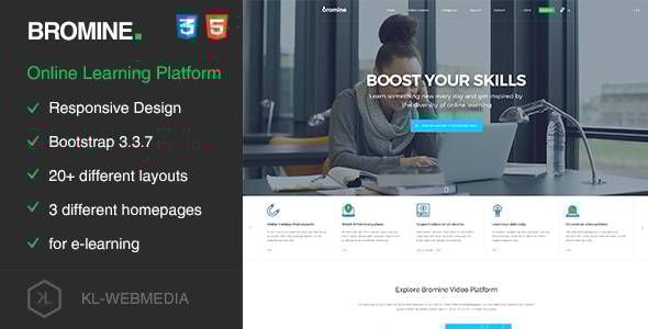 Bromine - Online Learning Platform HTML5 Template - Business Corporate