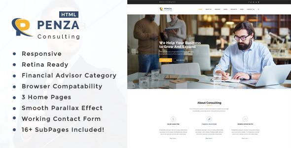 Penza : Business Consulting and Professional Services HTML Template - Business Corporate