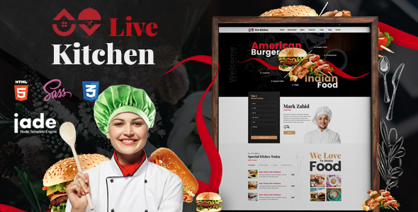 LiveKitchen - HTML5 Restaurant Template - Restaurants & Cafes Entertainment