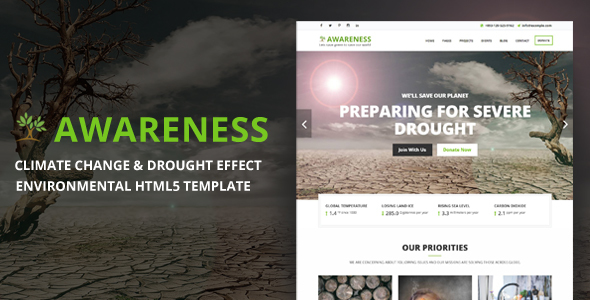 Awareness - Environmental Protection & Non-Profit HTML5 Template - Environmental Nonprofit