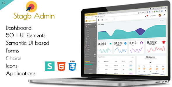 Stagb Semantic-Ui Admin Template - Admin Templates Site Templates