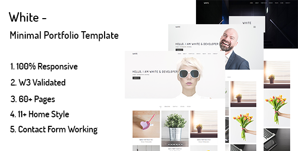 White – Minimal Portfolio HTML Template - Portfolio Creative