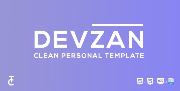 Devzan - Clean Personal HTML5 Template - Personal Site Templates